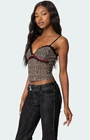 Edikted Lacey Leopard Mesh Tank Top