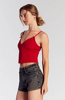 Pacsun Dark Indigo Tinted Button Fly High Waisted Denim Festival Shorts