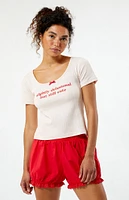 Daisy Street Slightly Delusional But Still Cute Cropped T-Shirt