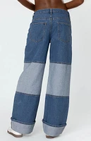 Edikted Lindsey Two Tone Cuffed Jeans