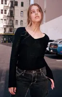 John Galt Black V-Neck Sweater