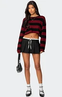 Edikted Contrast Drawstring Pleated Mini Skort