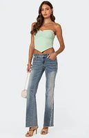 Edikted Cinched Strapless Triangle Top