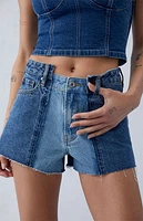 Pacsun Eco Two-Tone Indigo High Waisted Denim Festival Shorts