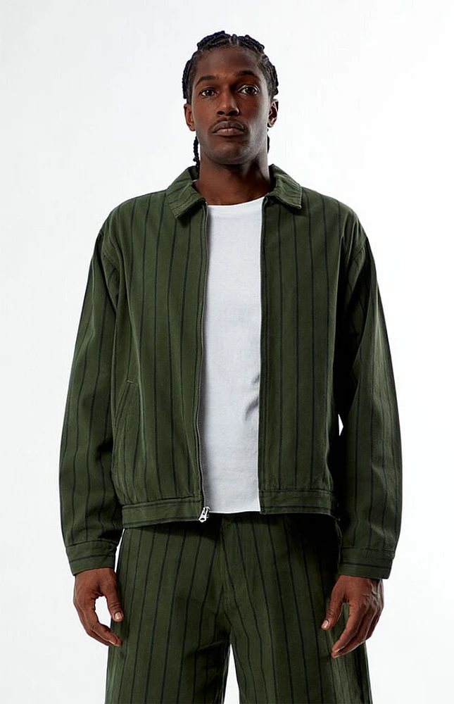 Obey Striped Zip Up Jacket