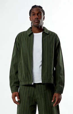 Obey Striped Zip Up Jacket