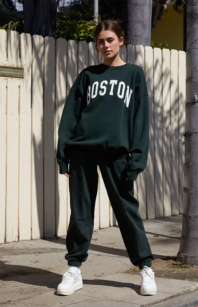 John Galt Green Erica Boston Crew Neck Sweatshirt