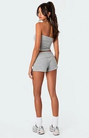 Edikted Lizzy Foldover Waffle Tube Top