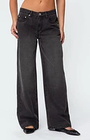 Edikted 1980 Leopard Patch Low Rise Jeans