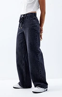 PacSun Cali Black Drawstring Baggy Boyfriend Jeans