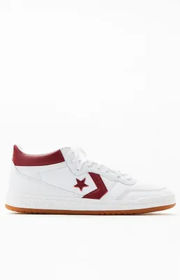 Converse White & Burgundy Fastbreak Pro Shoes