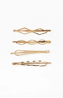 PacSun 4 Pack Gold Barrettes