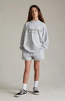 Kids Fear of God Essentials Light Heather Grey Long Sleeve T-Shirt