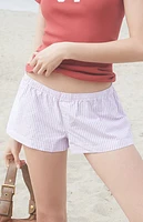 John Galt Brown & White Keira Pajama Boxer Shorts