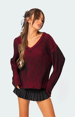 Contrast Texture Oversized Sweater