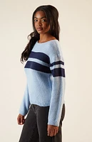 LA Hearts Boat Neck Striped Sweater