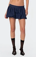 Edikted Denim Bubble Micro Skort