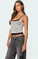 Edikted Wynnie Layered Lace Tank Top