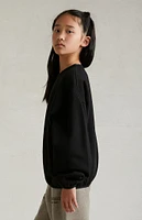 Kids Fear of God Essentials Black Crew Neck Sweatshirt