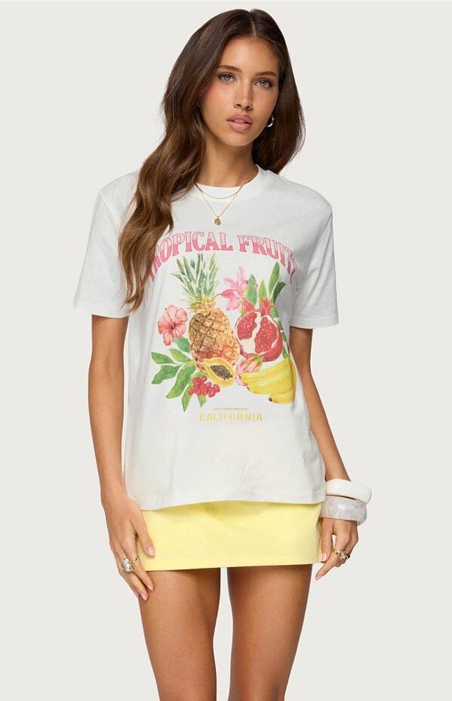 Edikted Tropical Fruits Graphic T-Shirt