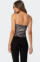 Edikted Janie Layered Polka Dot Mesh Top