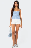 Edikted Tali Scrunch Lace Trim Shorts