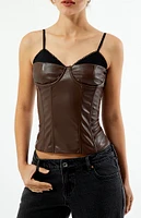 WEWOREWHAT Faux Leather Corset