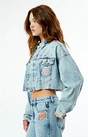 Outer Banks Poguelandia Cropped Denim Trucker Jacket