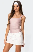 Edikted Sarah Shiny Square Neck Tank Top