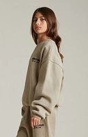 Fear of God Essentials Kids Desert Sand Fleece Crew Neck Sweatshirt