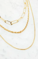 LA Hearts Layered Chain Necklace