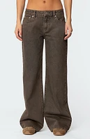 Edikted Zahra Mud Wash Low Rise Jeans