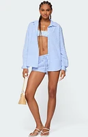 Edikted Lira Oversized Gingham Button Up Shirt
