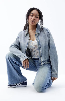 PacSun Cropped Denim Gas Jacket