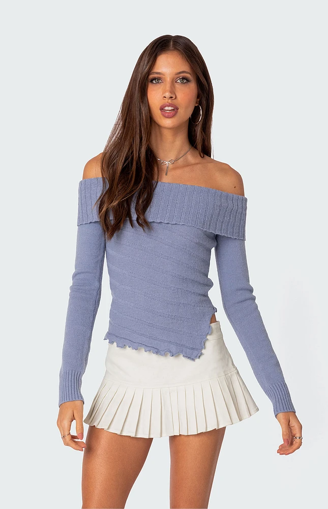 Sonya Fold Over Knit Top