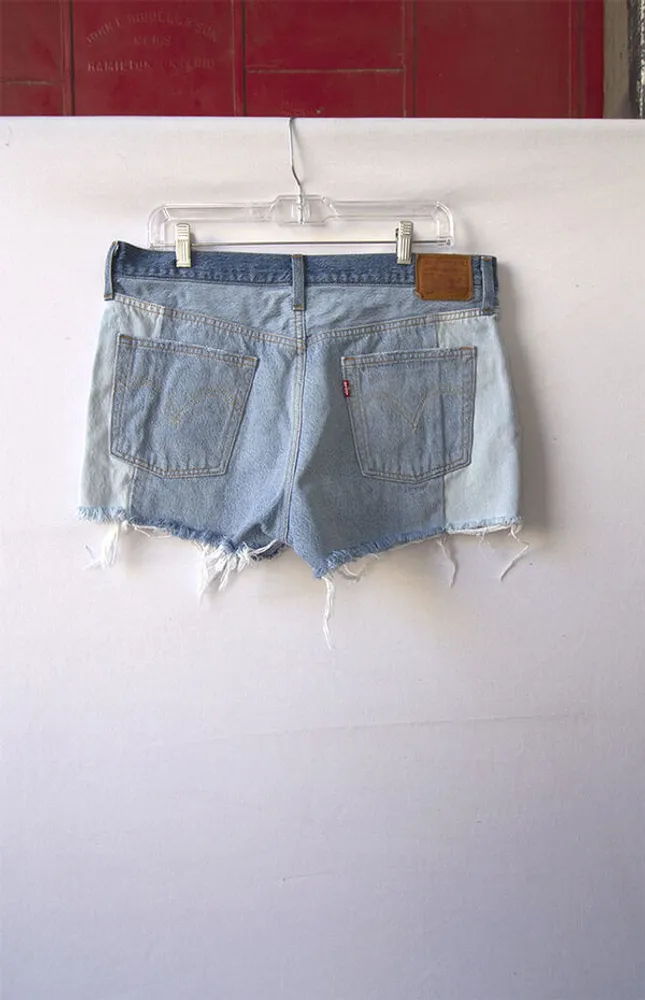 Upcycled Levi's 501 Light Blue Wash Denim Shorts