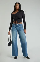 Pacsun Casey Dark Indigo Low Rise Baggy Cargo Jeans