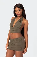 Edikted Kenya Gathered Halter Top