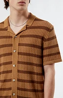 PacSun Stripe Open Knit Camp Shirt