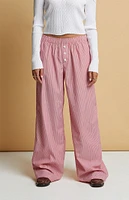 Beverly and Beck Red Striped Boxer Pajama Pants