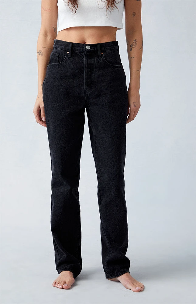 PacSun Eco Black Butt Slit Dad Jeans