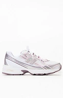 New Balance White & Pink 740 Sneakers