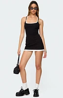 Edikted Contrast Layered Look Halter Mini Dress