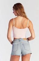 Pacsun Bow Embossed High Waisted Denim Festival Shorts