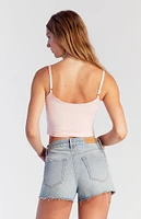 PacSun Bow Embossed High Waisted Denim Festival Shorts