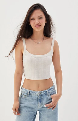 Est. PAC 1980 Birdie Pointelle Cropped Tank Top