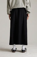 Fear of God Essentials Women's Jet Black Reverse Fleece Long Skirt