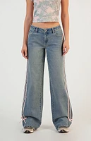 PacSun Casey Side Stripe Bows Low Rise Baggy Jeans