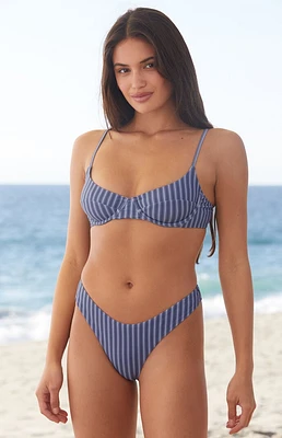 Thrills Striped Infinity Underwire Bralette Bikini Top