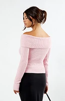 LA Hearts Calista Fold-Over Off-The-Shoulder Sweater